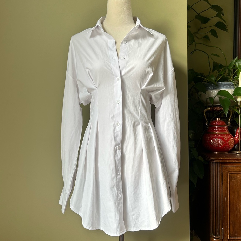 White Fitted Button-Down